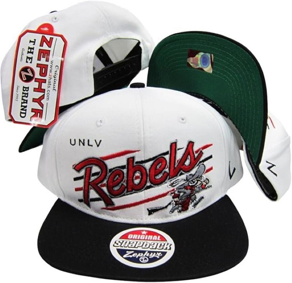 Vintage UNLV Rebels Upshot Diagonal Script Two Tone Snapback Cap - NWT